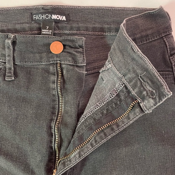 Blackish Grey High Waisted Skinny Jeans - Picture 4 of 8